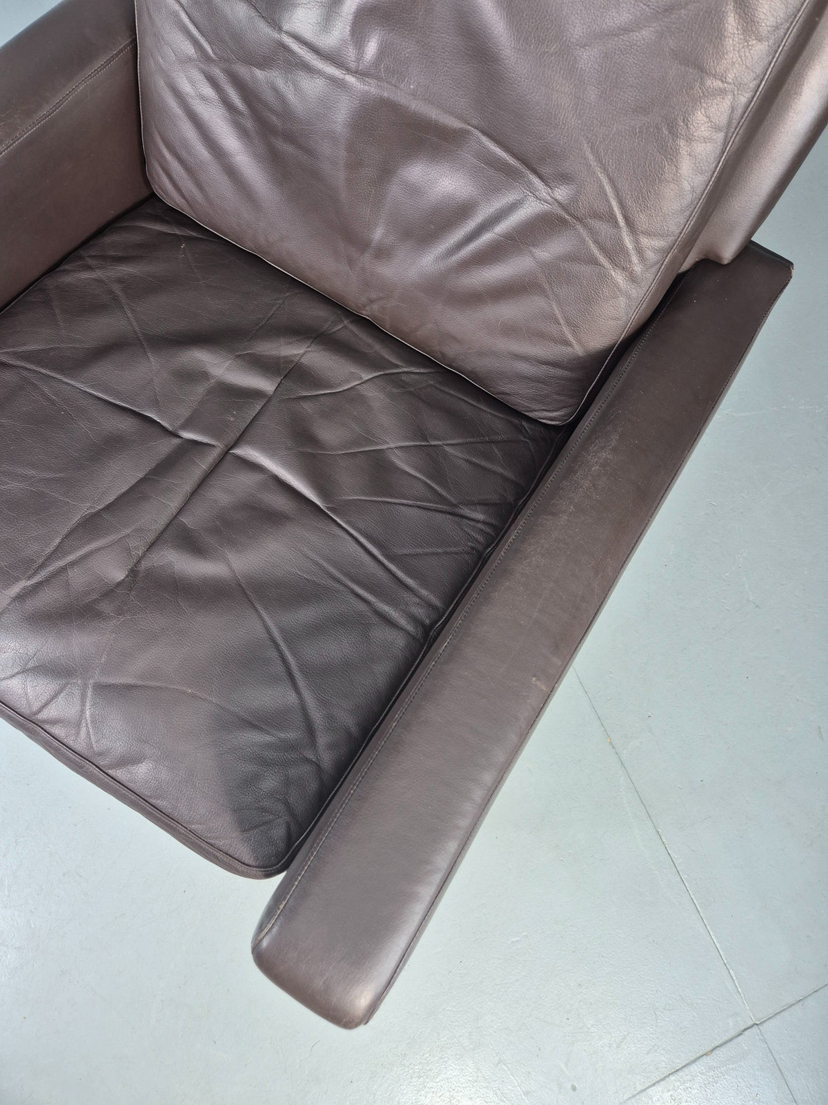 Vintage Danish Design Lounge Chair Brown Leather 1960s High Back MCM EB13064
