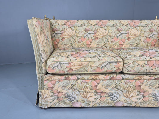 Vintage Danish 2 Seater Sofa Knole Style Drop End Floral Cotton EB12721