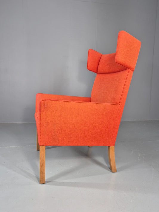 Vintage Mid Century Red Wingback Armchair Danish Design 1960s Retro EB12120