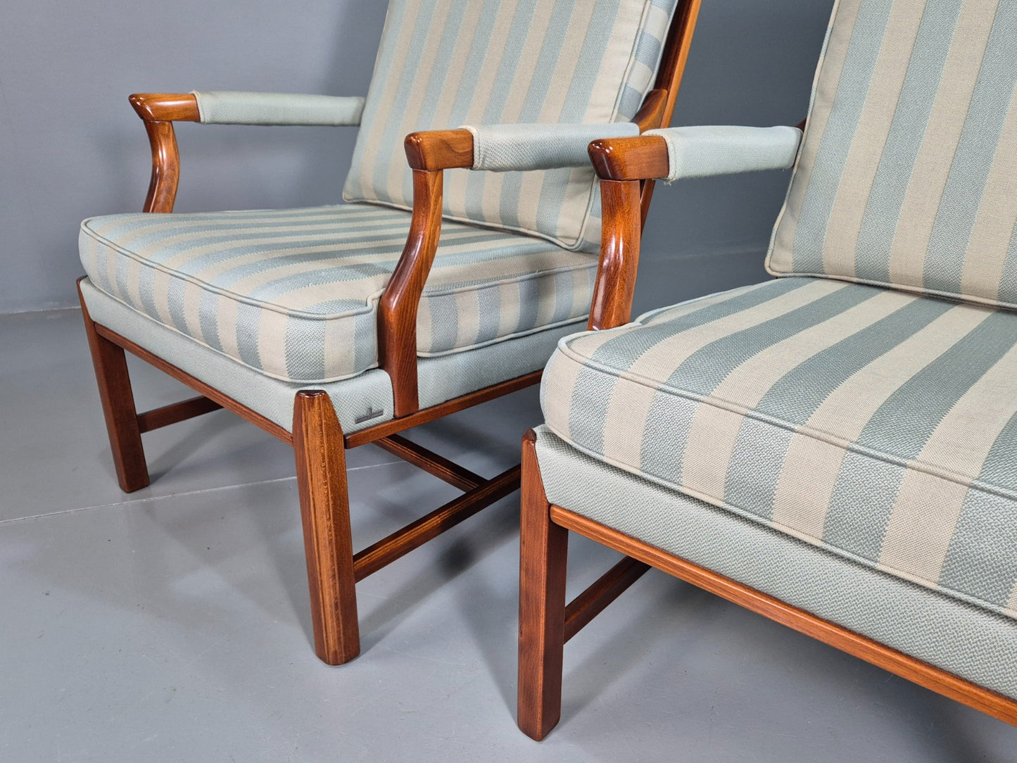 2 Vintage Arm Chairs Swedish Mid Century 1970s Broderna Andersson Retro EB07452