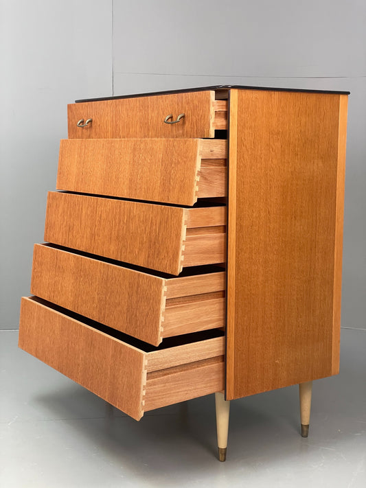 Vintage Chest Of Drawers Avalon Oak 1960s Mid Century Retro EB12198