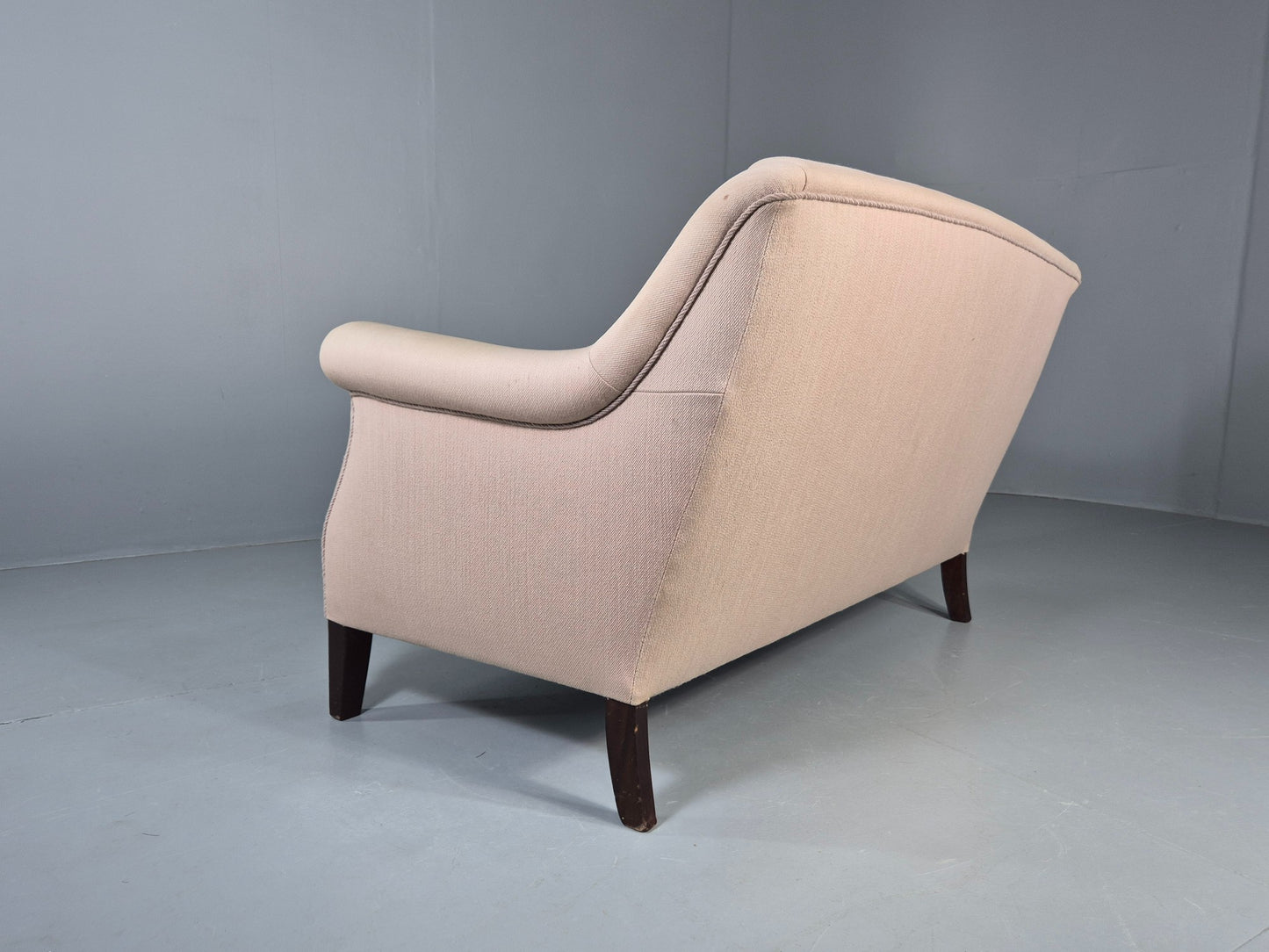 Vintage Danish 2 Seater Sofa Cottage Style Cotton Upholstery 1950s Retro EB12745