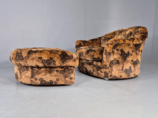 Vintage 1970s Chair and Footstool by Englender Retro Original EB12271