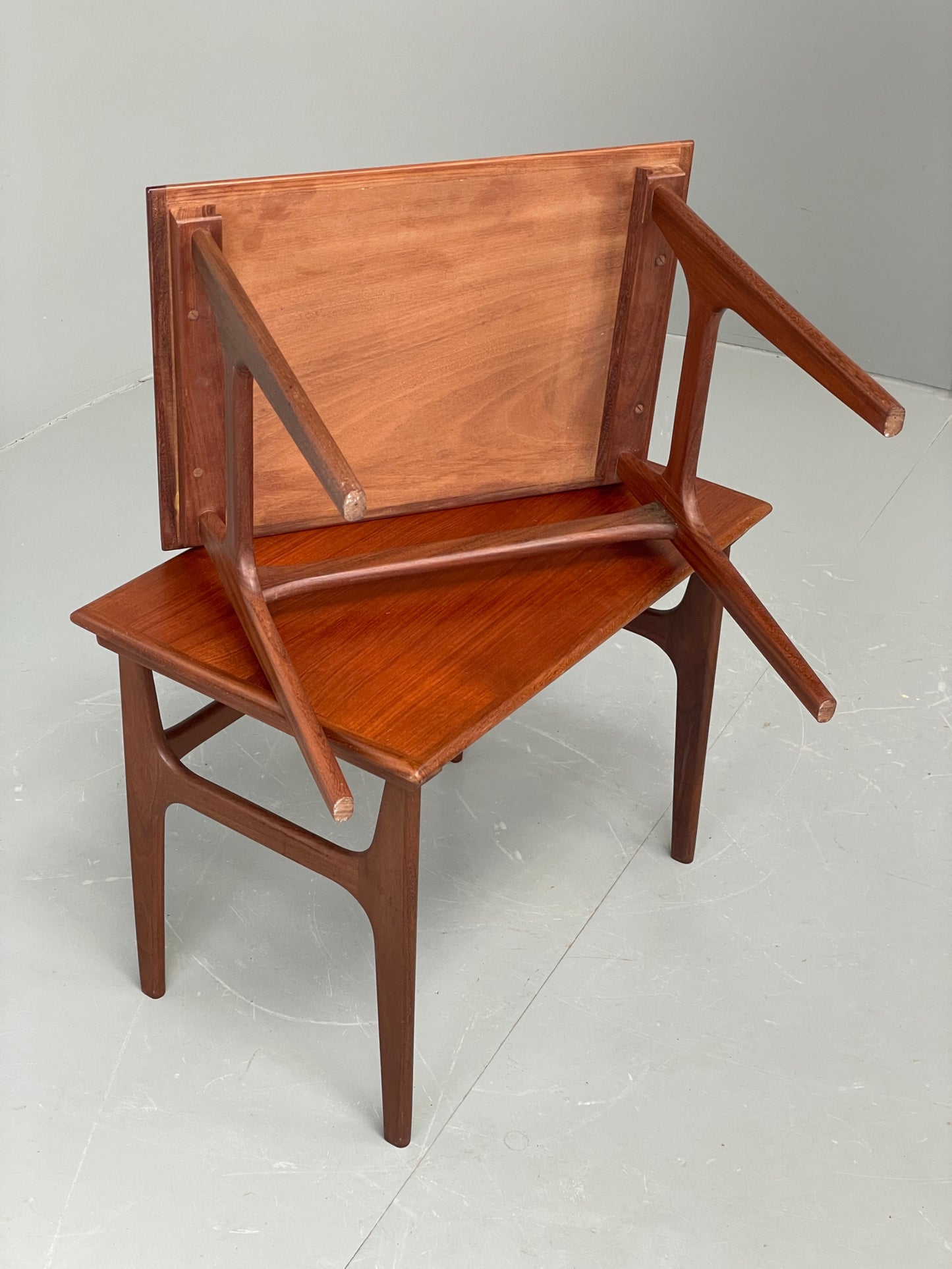 Vintage Teak Nesting Tables By Poul Hundevad Danish Mid Century Pair EB12281