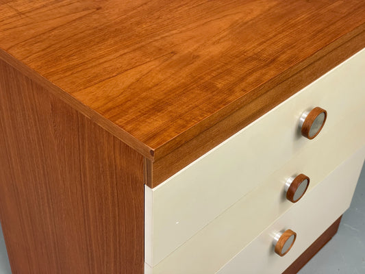 Vintage Chest Of Drawers By Uniflex Retro 1970s Teak Off White EB12196