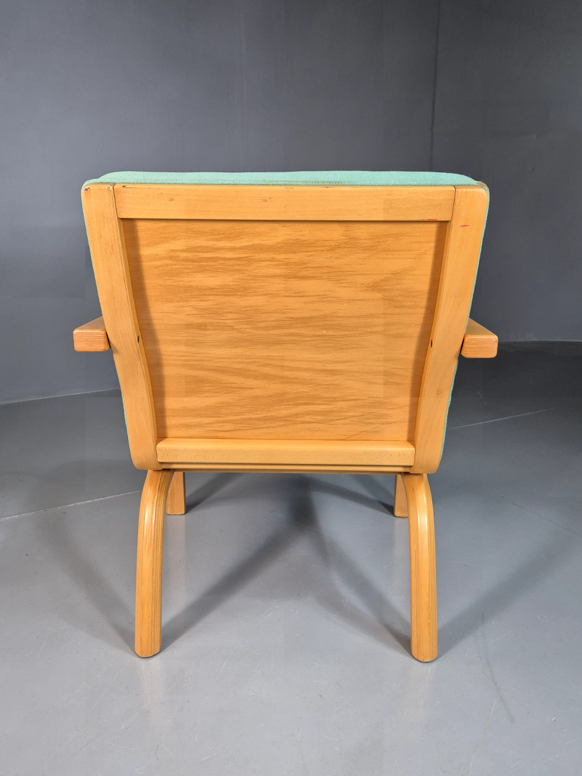 Vintage Danish Lounge Chair Mint Wool Bentwood 1980s Retro EB7352 MBEN - UKDK FURNITURE