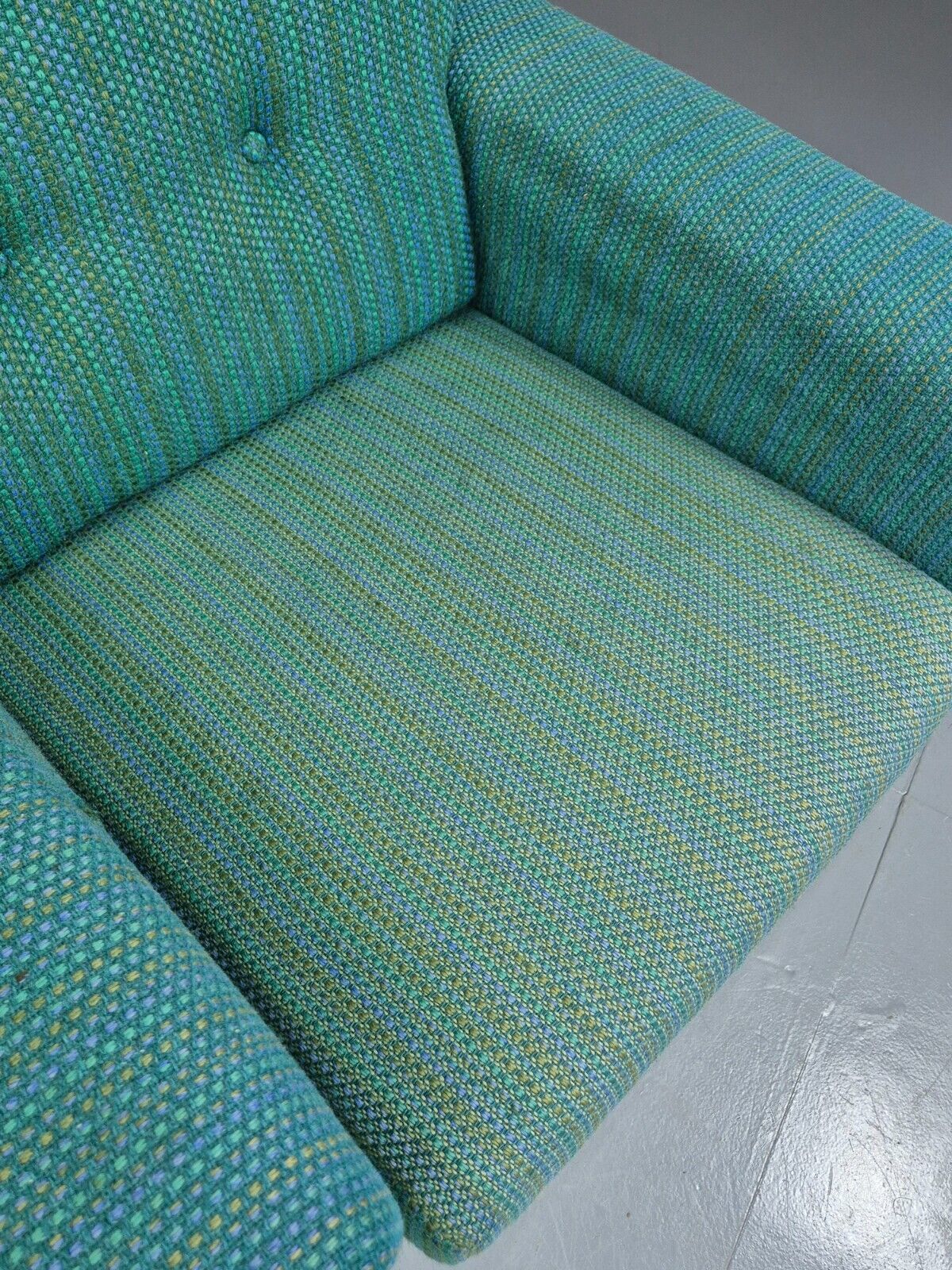 Vintage Danish Lounge Chair Blue Wool Retro MCM 1970s E8292 MNOR - UKDK FURNITURE