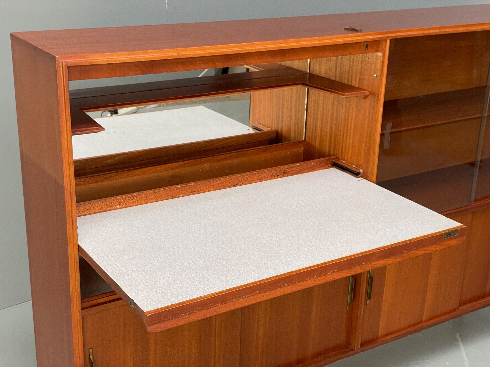 Vintage Teak Wall Unit With Writing Desk Beaver & Tapley 1960s EB9504 MWOO - UKDK FURNITURE