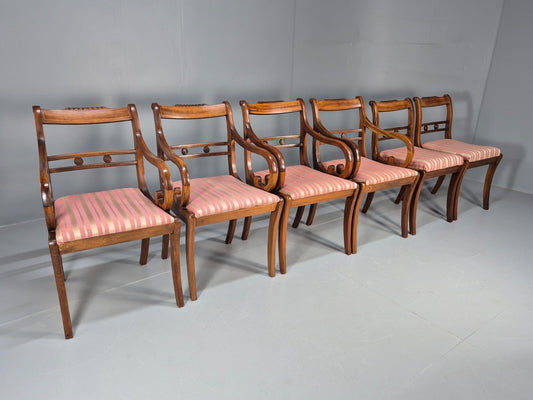 6 Vintage Reproduction Regency Mahogany Dining Chairs 4 plus 2 EB9412 MDIN - UKDK FURNITURE