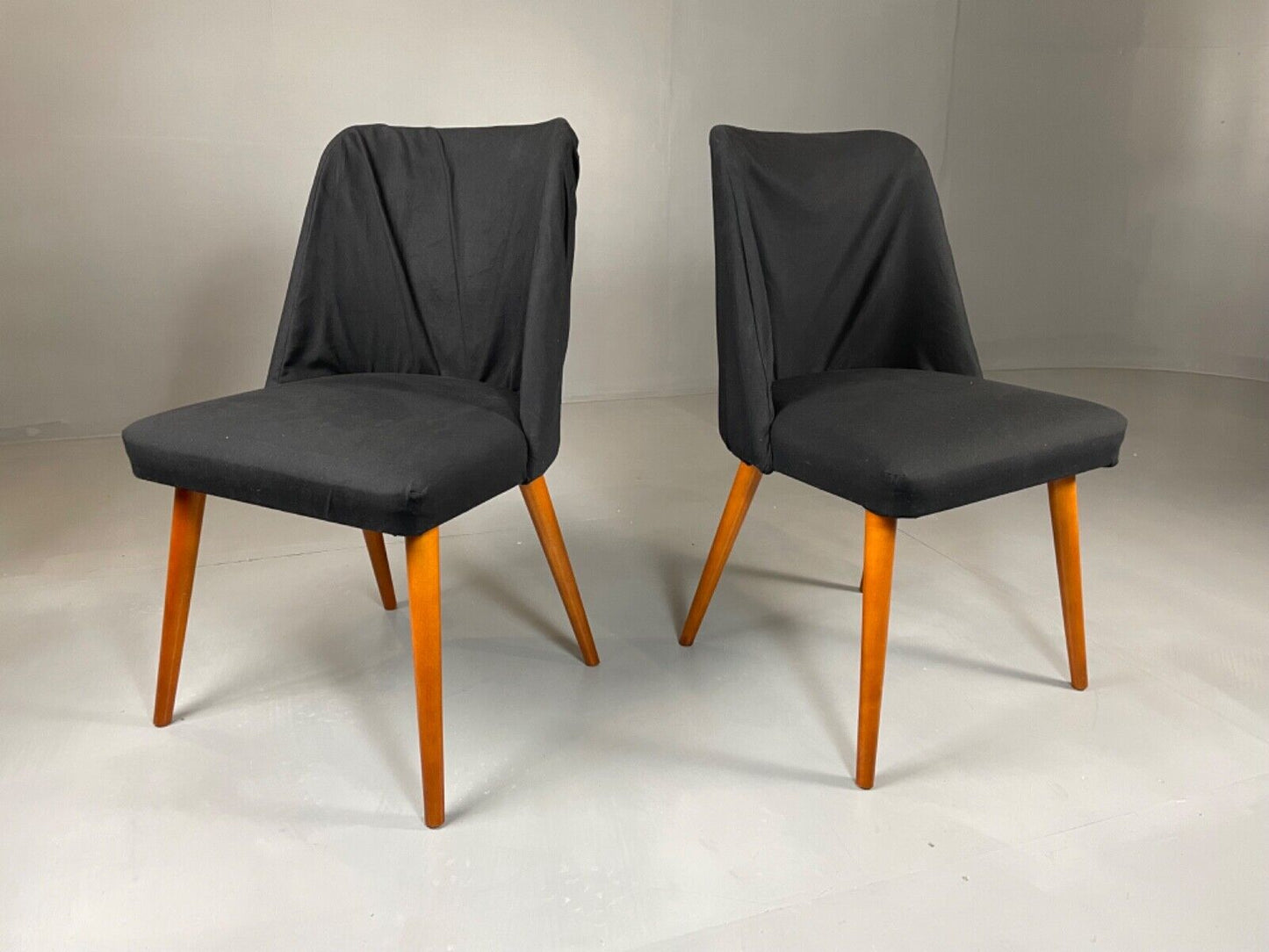 Danish Pair of Mid Century Beech & Fabric Chairs, Retro, Vintage EB4602 MNOR - UKDK FURNITURE