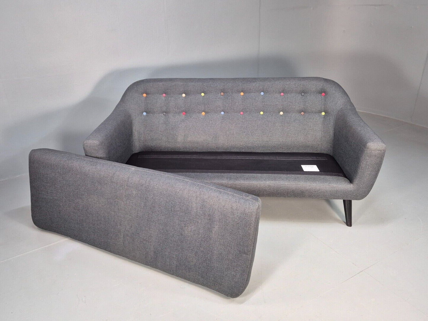 Vintage Made.Com Scandinavian style Sofa Charcoal Grey Retro EB8452 M3SS - UKDK FURNITURE