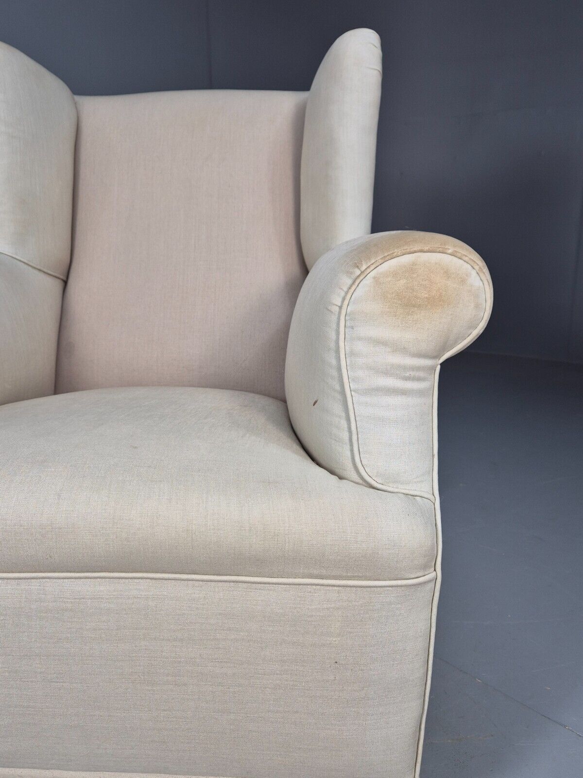 Vintage Wingback Lounge Chair Calico Antique Upholstery Project EB8735 VCLO - UKDK FURNITURE