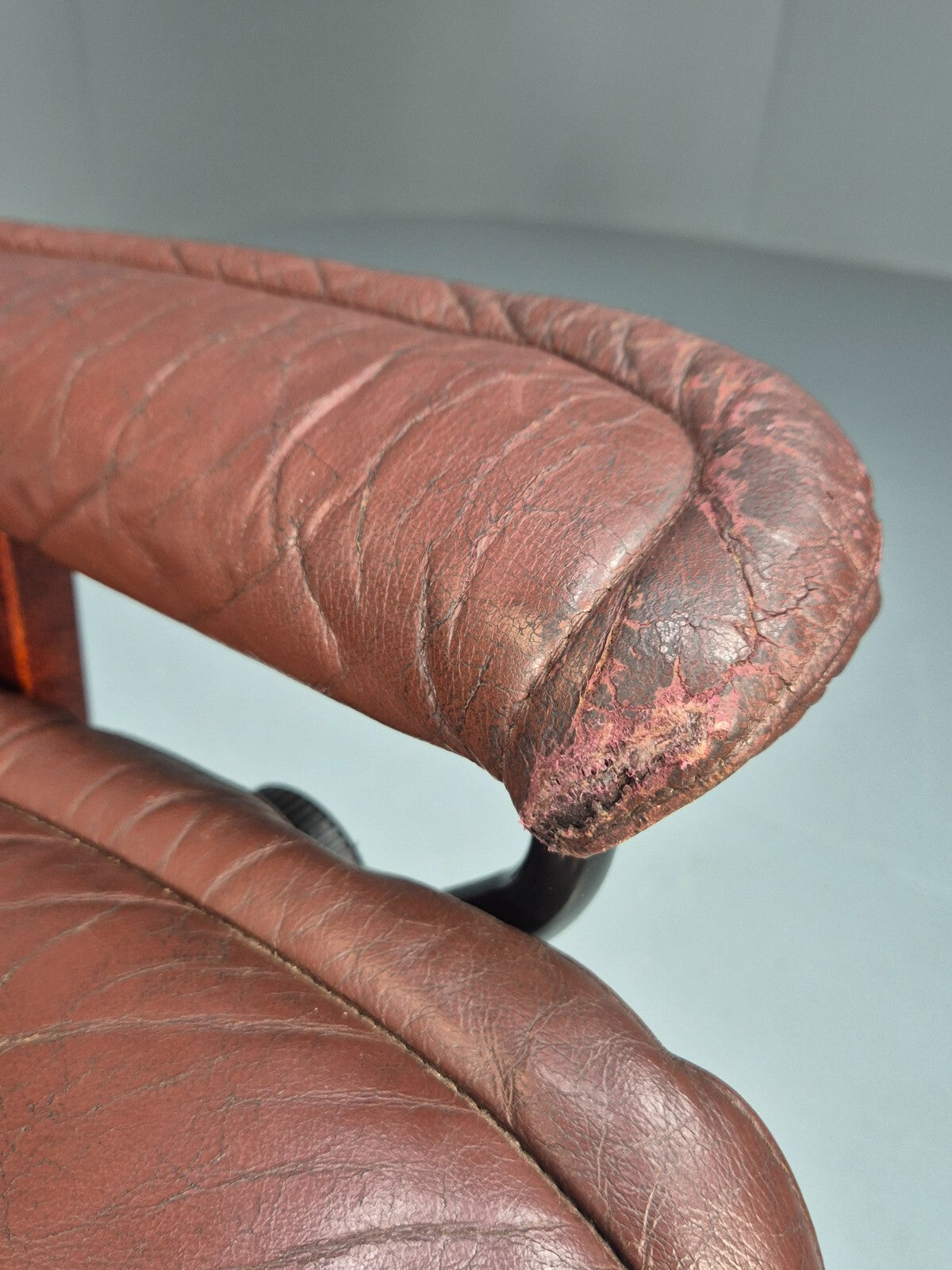 Brown Leather Ekorness Stressless Swivel Reclining Chair Vintage EB9279 MSWI - UKDK FURNITURE