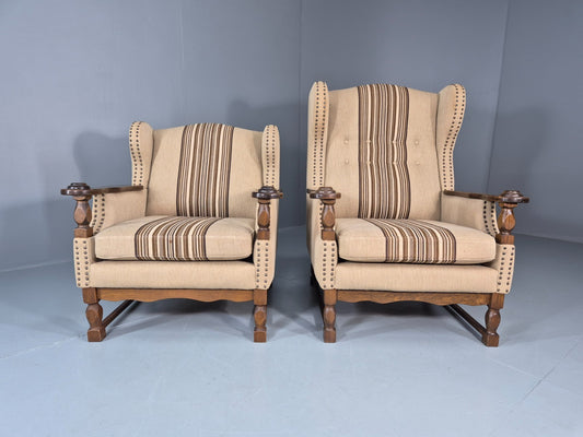 2 Retro Lounge Chairs Danish 1970s Design Kjaernulf Stylings EB10781 VCLO1