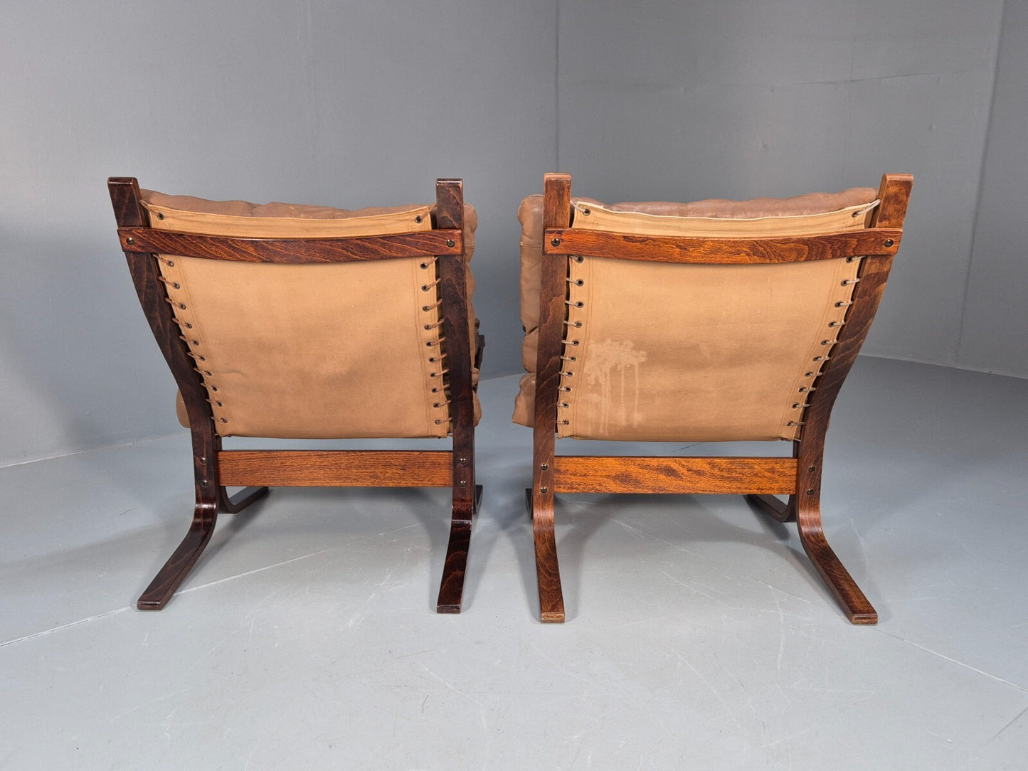 Vintage Brown Leather Bentwood Siesta Chairs Westnofa Ingmar Relling EB9324 MBEN - UKDK FURNITURE