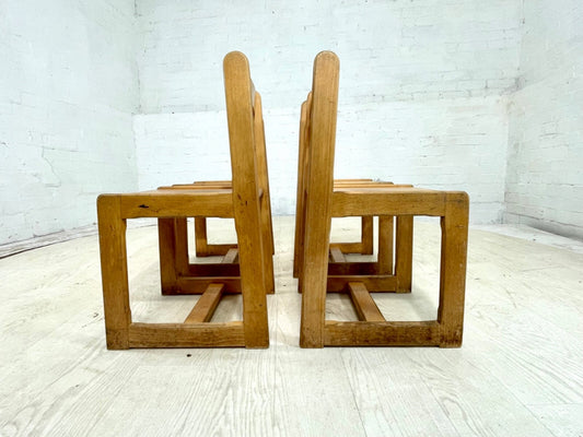 4 Vintage Danish Beech and Plywood School Chairs. Child Size, MCM EB4319 MDIN - UKDK FURNITURE