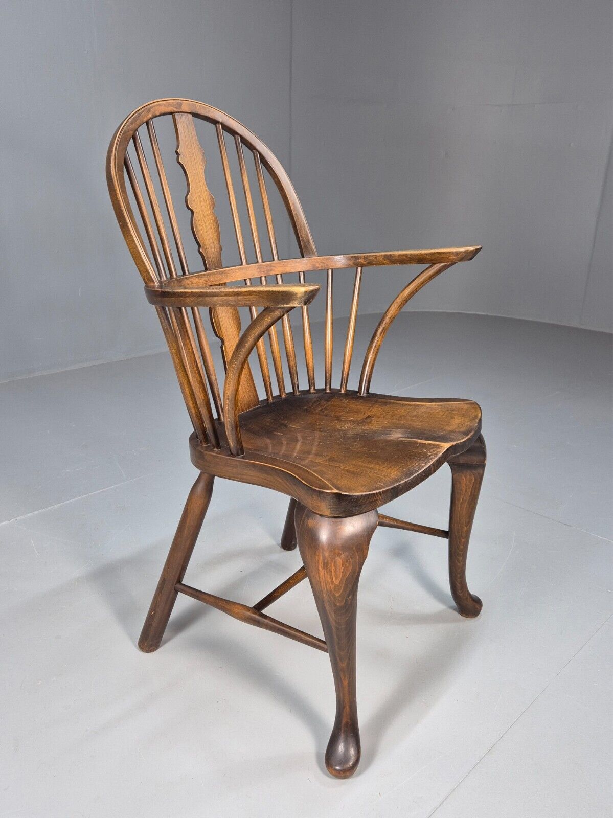 Vintage Windsor Chair Beech Wood Stickback Pad Feet Antique EB8961 VDIN - UKDK FURNITURE