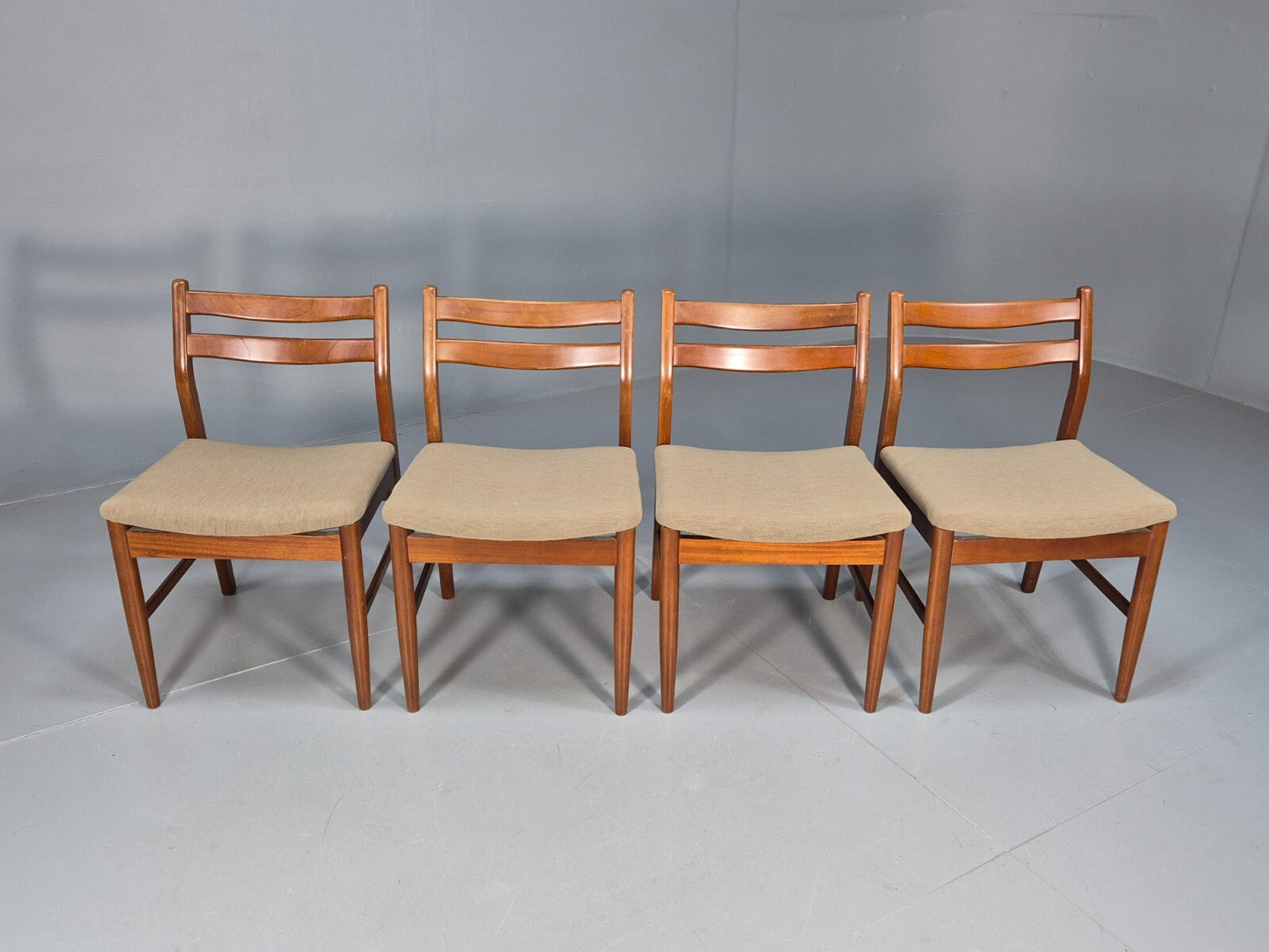 4 Danish Style Teak Dining Chairs Mid Century 1960s Retro MCM EB9694 MDIN - UKDK FURNITURE