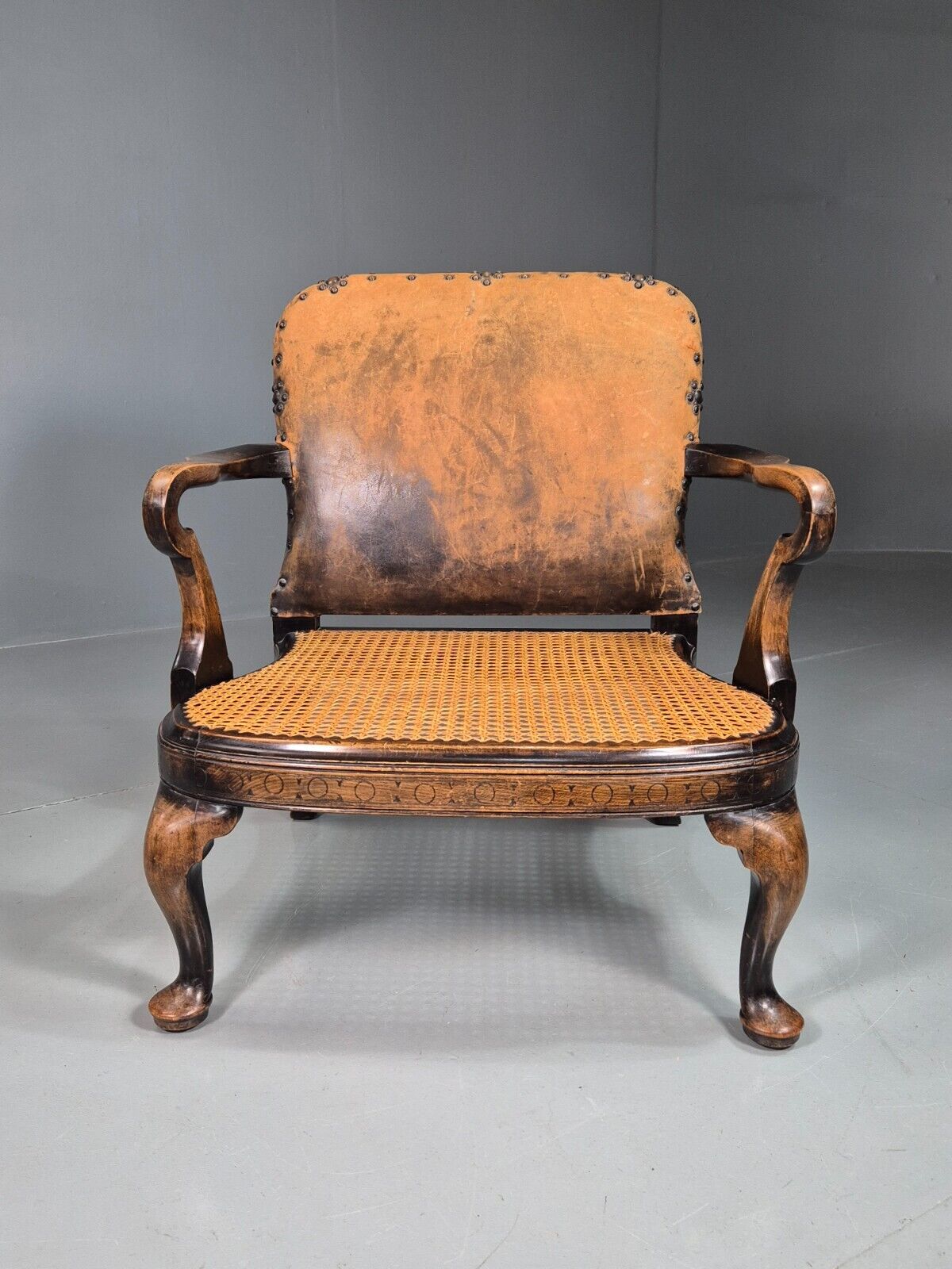 Vintage Lounge Chair Beech Frame Bergere Seat Antique Early 20th EB7640 VCLO - UKDK FURNITURE