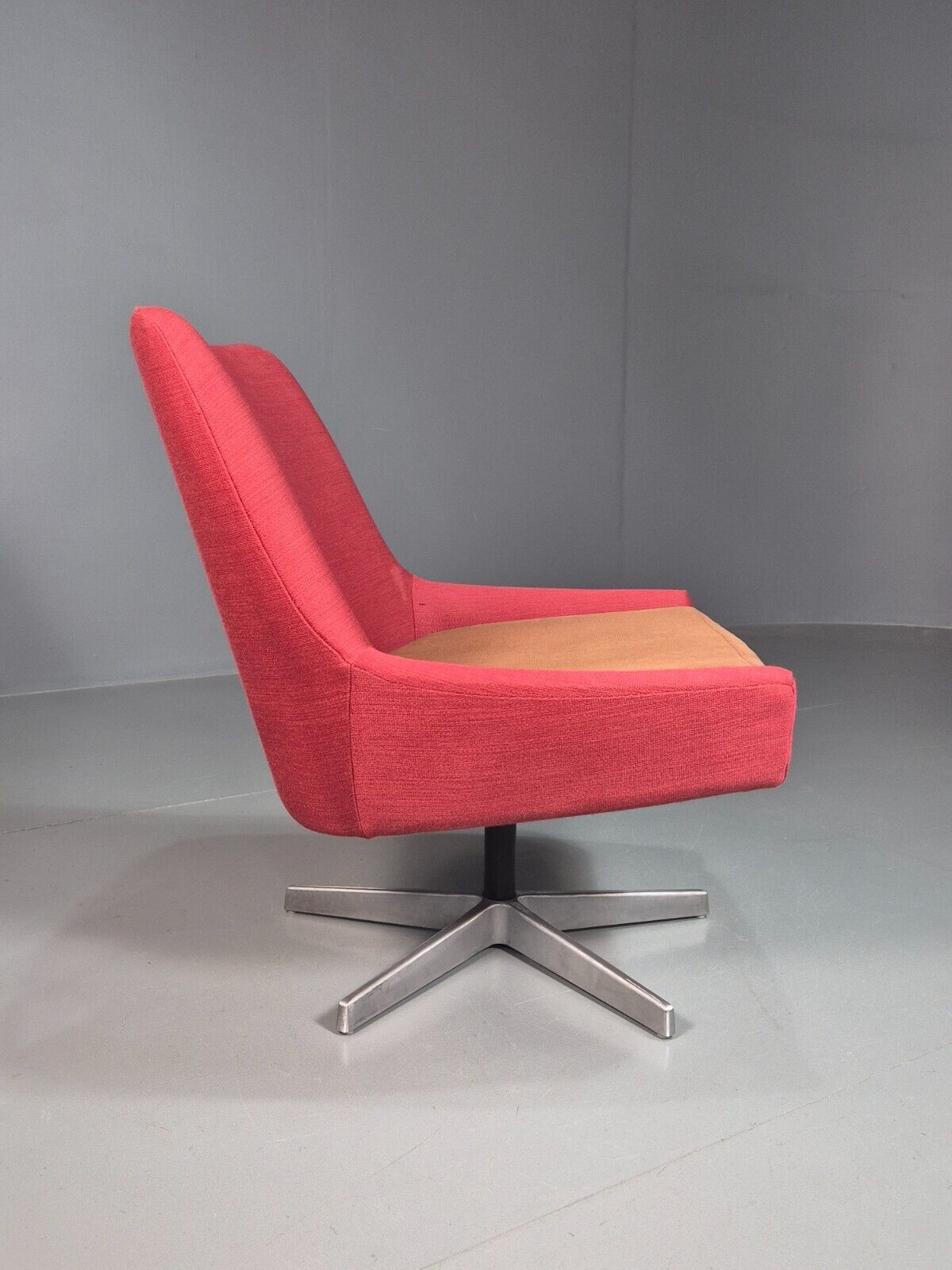 Vintage Swedish Swivel Chair Red Wool Ihreborn 1970s Retro EB7899 MSWI - UKDK FURNITURE