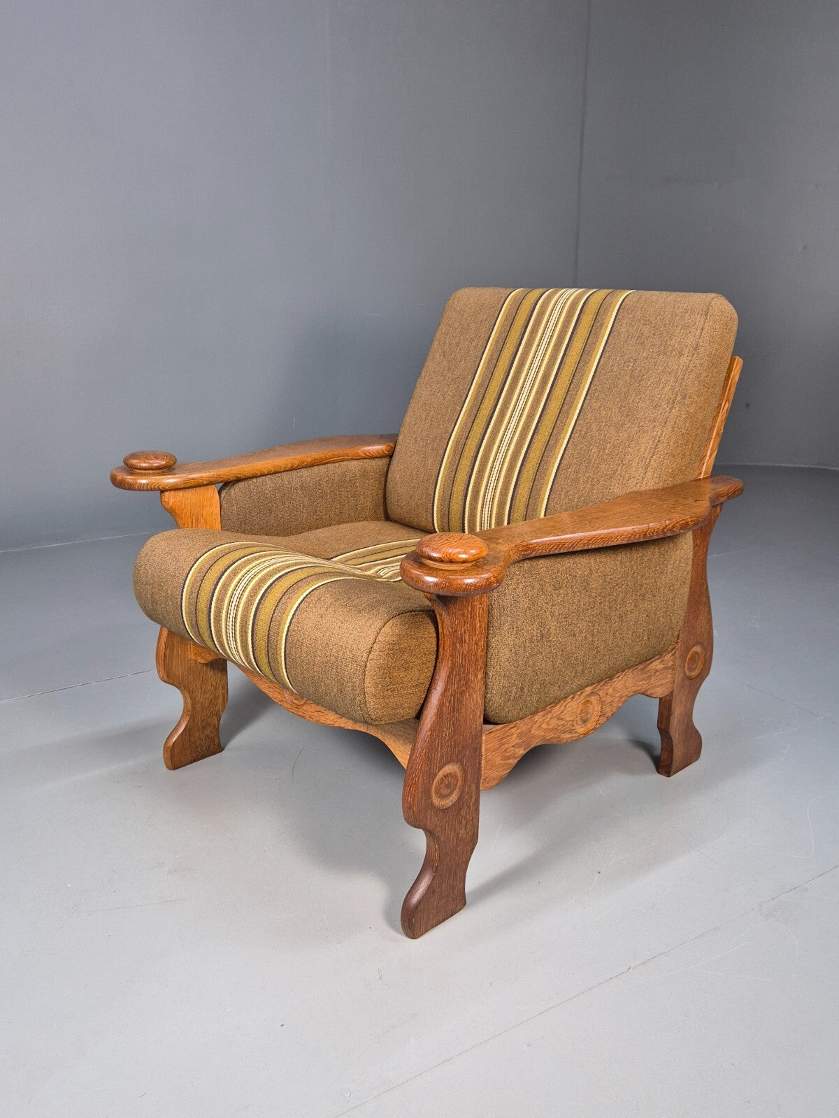 Vintage Kjaernulf Style Lounge Chair Oak and Green 1970s Retro EB9547 MNOR - UKDK FURNITURE