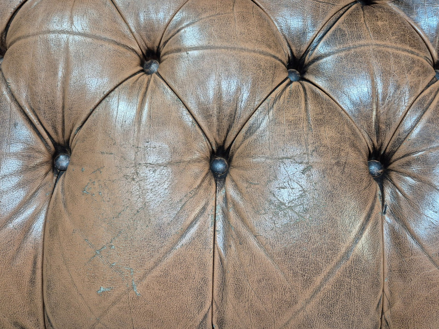 Vintage Chesterfield Sofa Tan Brown Leather Danish Made 1970s Retro EB8793 VCHE - UKDK FURNITURE