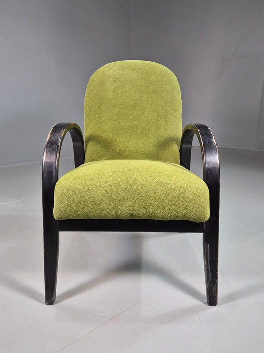 Vintage Lounge Chair Green Cloth Bentwood Frame 1950s Retro EB7611 MBEN - UKDK FURNITURE