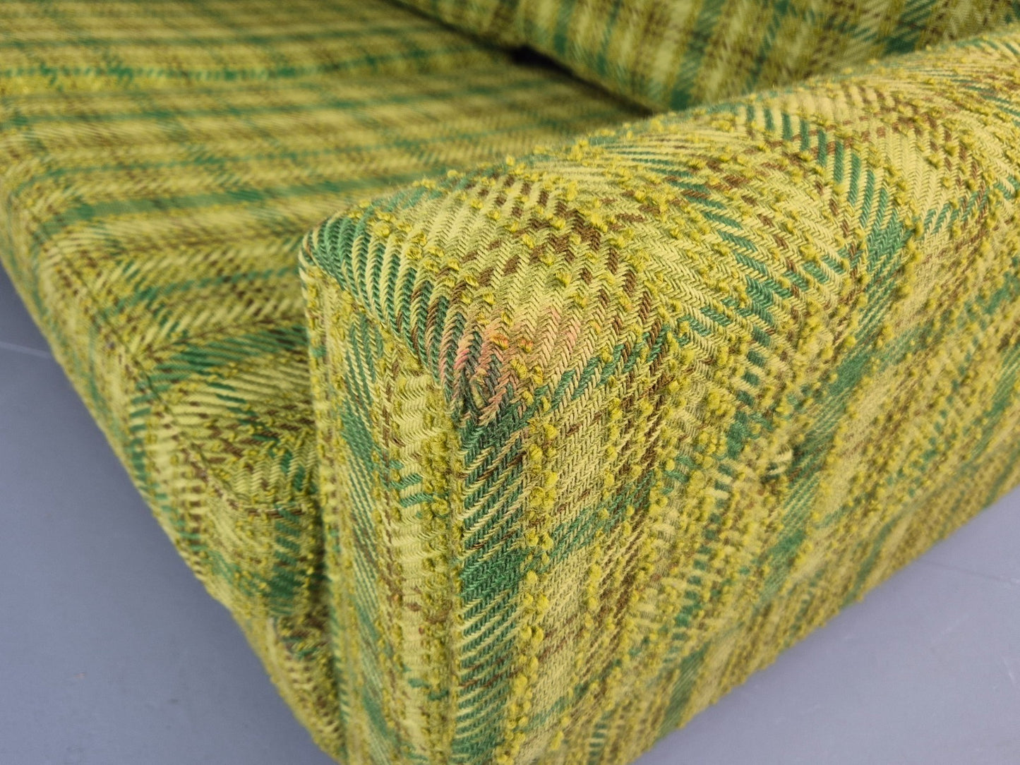 1970s Three Seater Sofa Vintage Danish Green Tones Wool Retro MCM EB11350 M3SS20