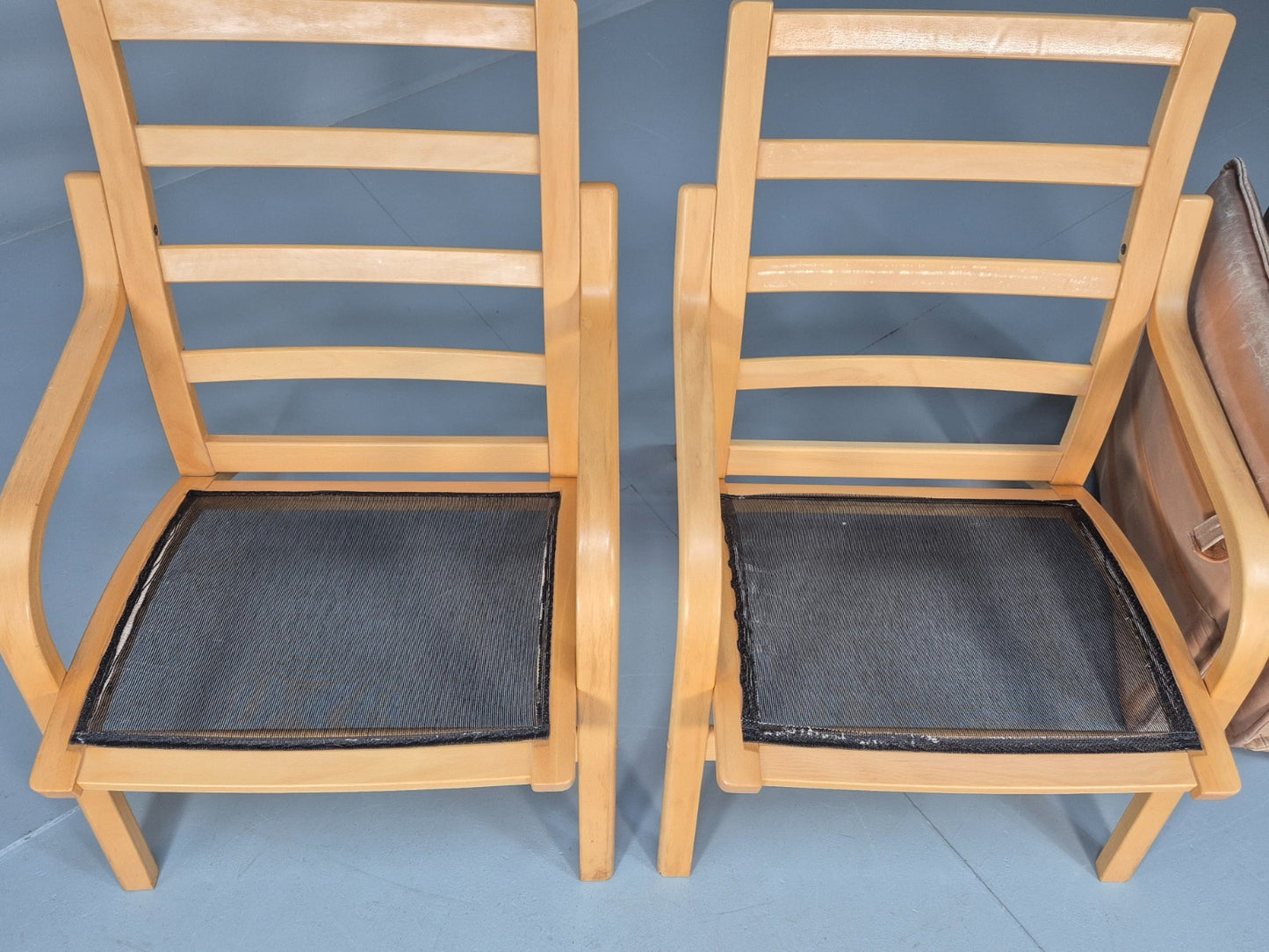2 Stouby Tan Leather Bentwood Lounge Chairs 1980s Danish Design EB9303 MBEN - UKDK FURNITURE