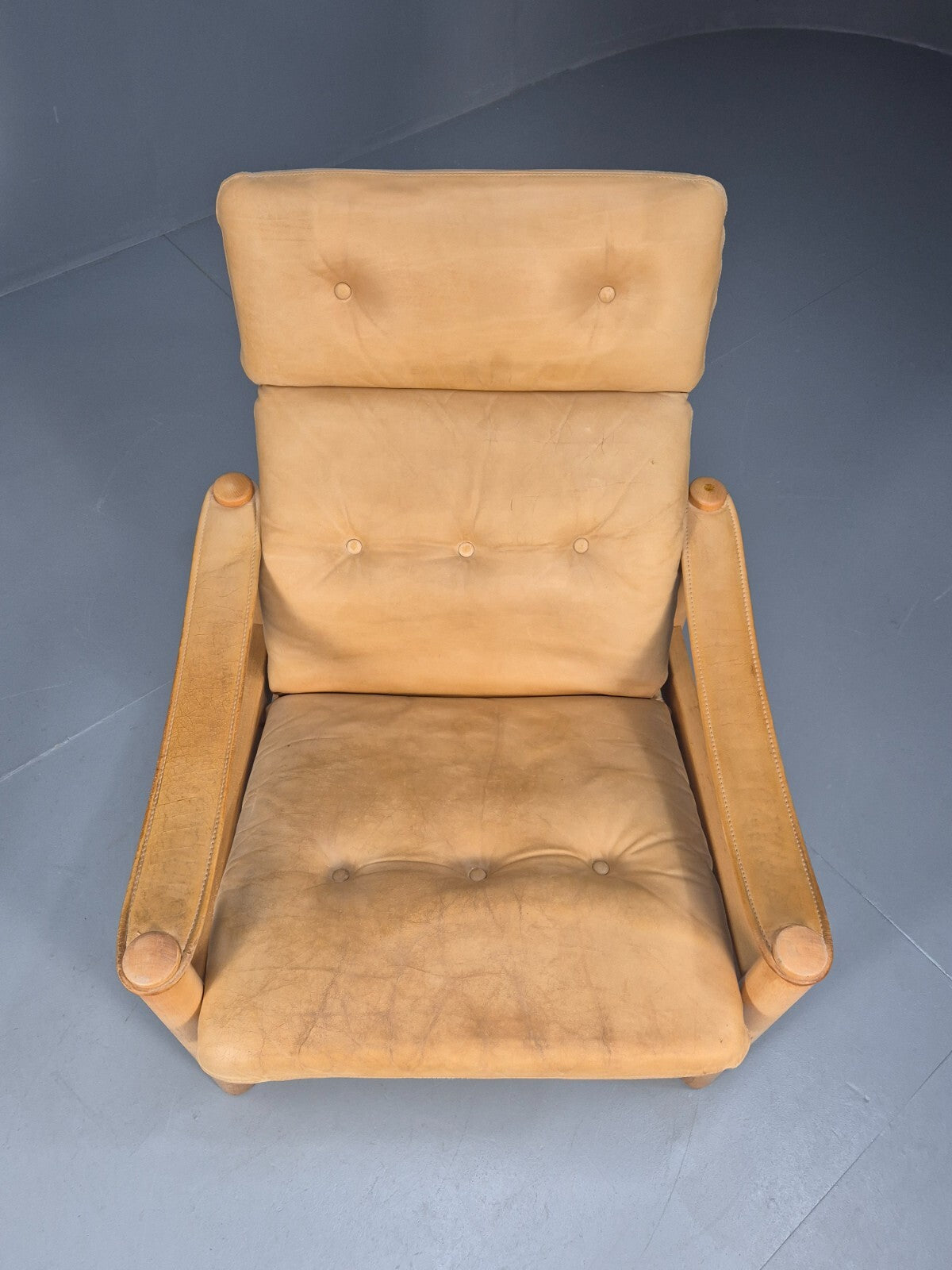 Vintage Nubuck Leather Lounge Chair Ebbe Gehl Danish Mid Century EB9301 MNOR - UKDK FURNITURE