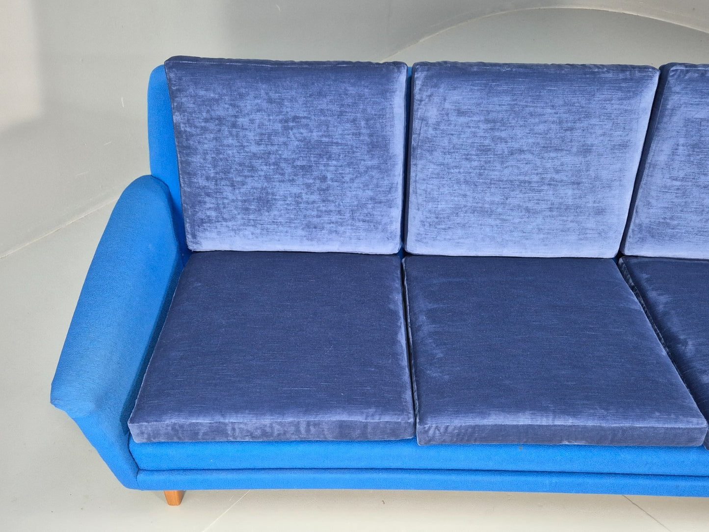 Vintage Folke Ohlsen 3 Seat Sofa Blue New Cushions 1960s Dux Sweden EB9363 M3SS - UKDK FURNITURE