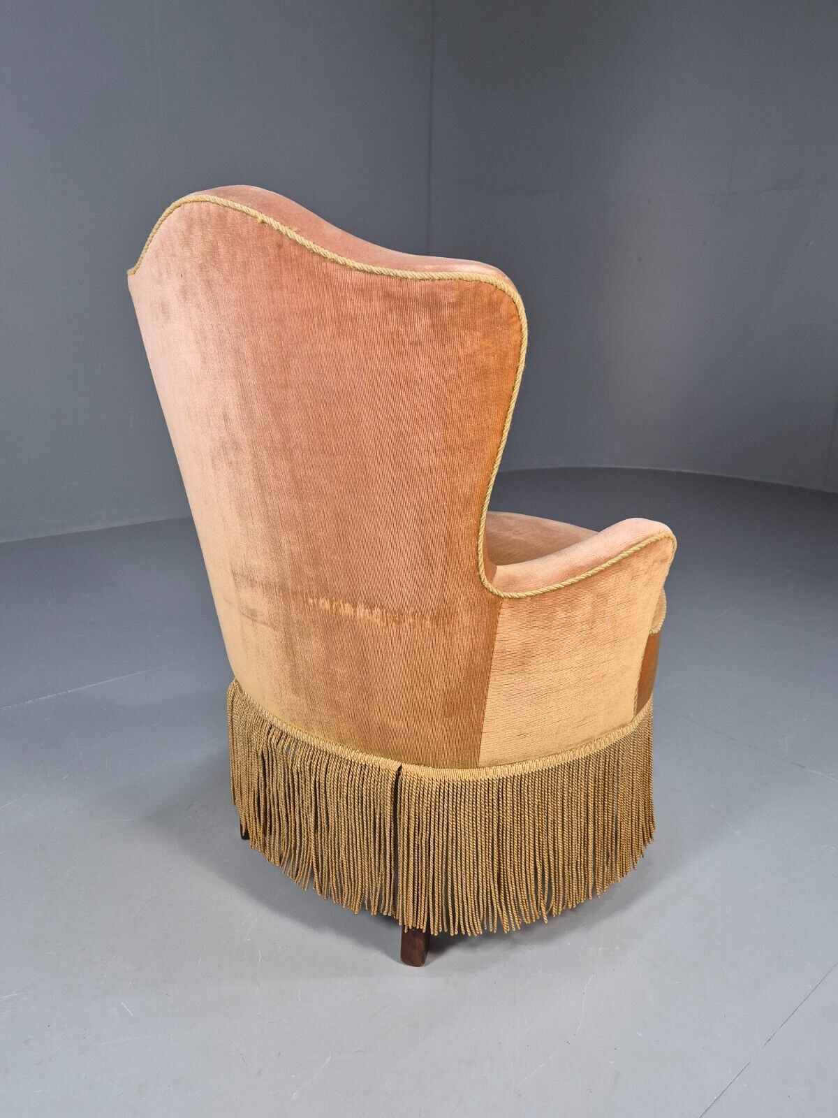 Vintage Danish Lounge Chair Gold Velour 1930s Boudoir Suite EB9136 VCLO - UKDK FURNITURE