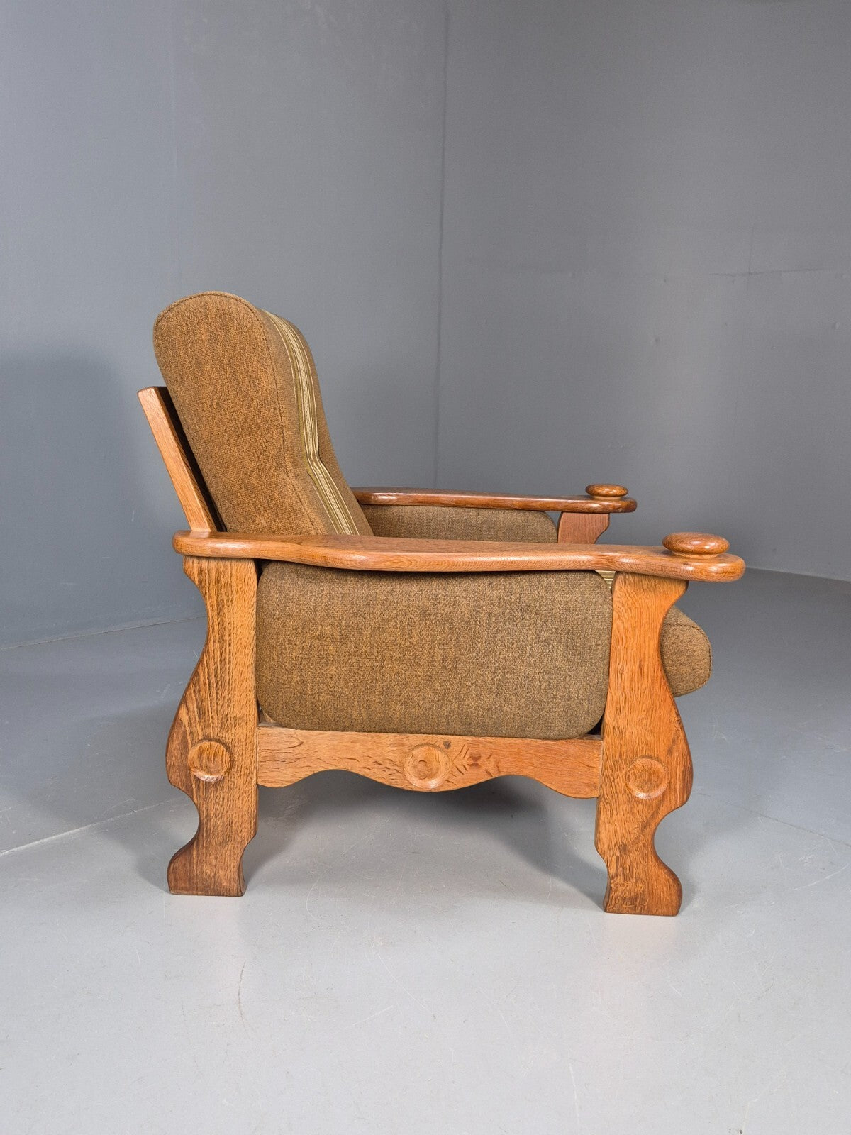 Vintage Kjaernulf Style Lounge Chair Oak and Green 1970s Retro EB9547 MNOR - UKDK FURNITURE