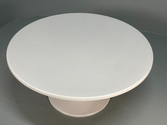 Vintage Round Coffee Table White Fibreglass 1970s Tulip Style EB11238 MWOO1