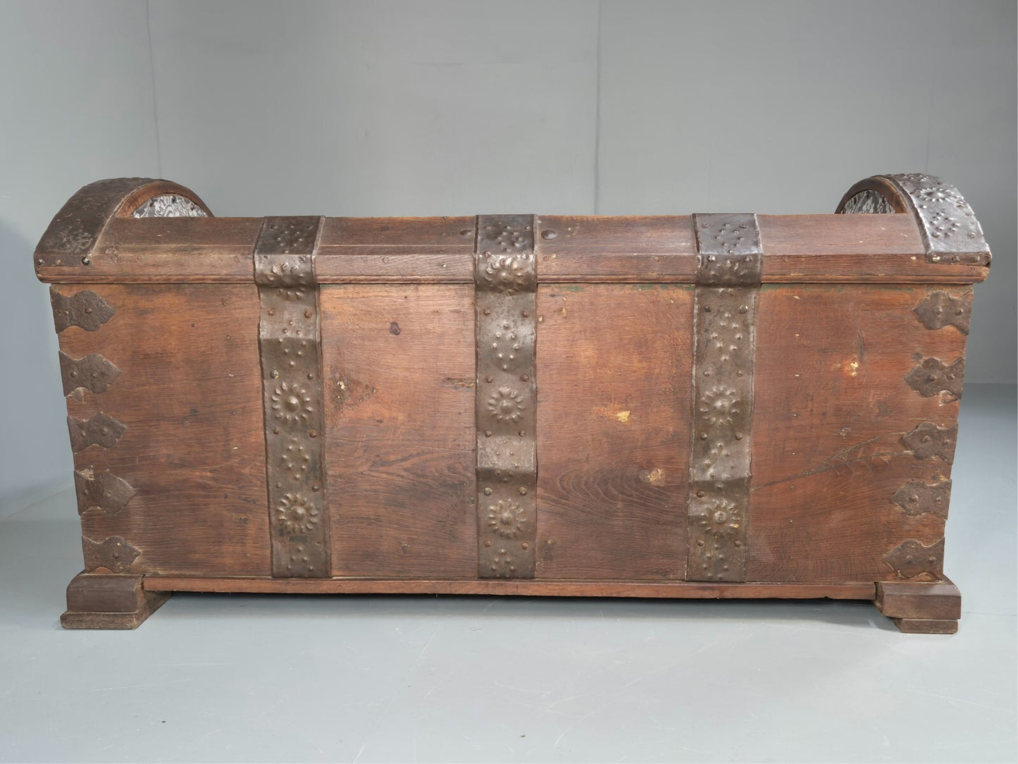 Antique Danish Oak Chest Two Seater Sofa Striped Stamped 19th Cent EB9602 V2SS - UKDK FURNITURE