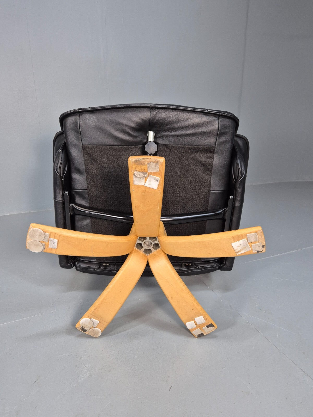 Vintage Danish Swivel and Recline Lounge Chair Bentwood Base 1980s EB9237 MSWI - UKDK FURNITURE