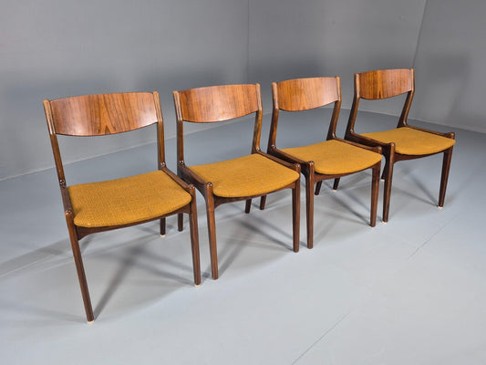 4 Vintage Danish Farso Stolefabrik Walnut Orange 19060s MCM EB9537 MDIN - UKDK FURNITURE
