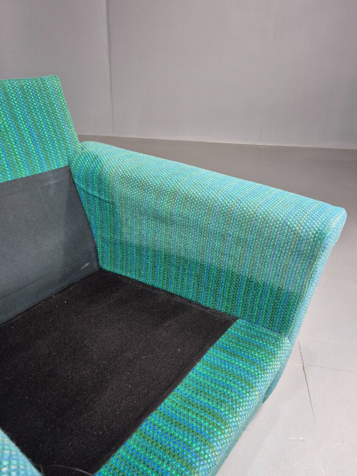 Vintage Danish Lounge Chair Blue Wool Retro MCM 1970s E8292 MNOR - UKDK FURNITURE
