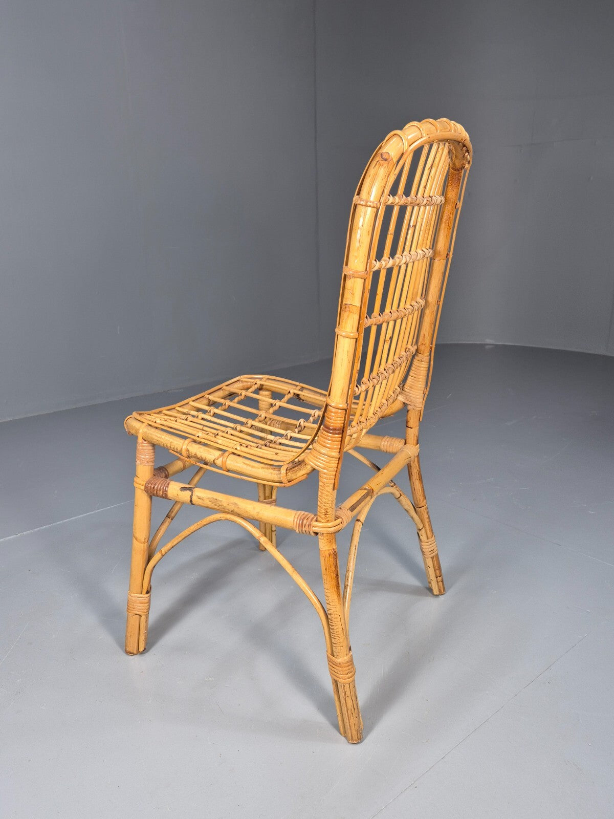 Vintage Cane Occasional Chair Retro Seating Dining Chair EB8871 VDIN - UKDK FURNITURE
