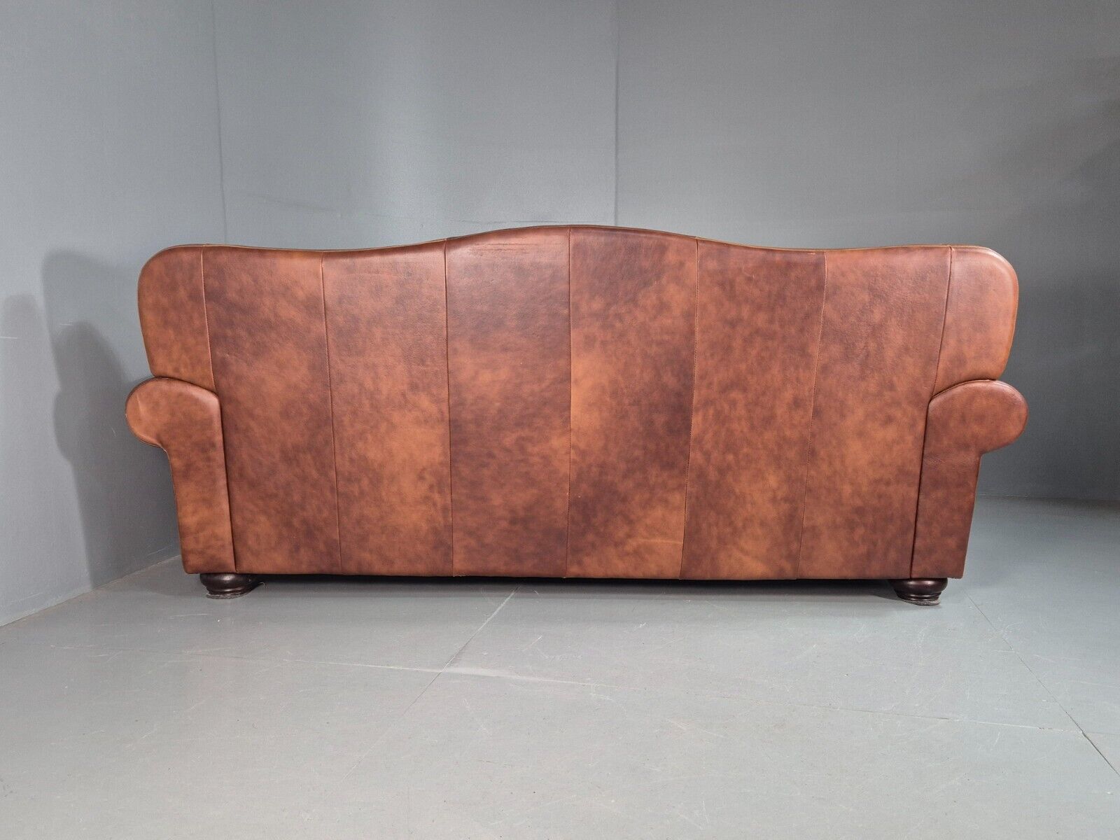 Vintage 3 Seat Sofa Brown Leather Traditional Club Style EB8313 VCHE - UKDK FURNITURE