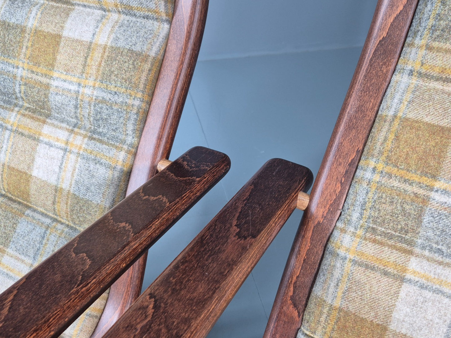 2 Mid Century Lounge Chairs New Upholstery 1970s Retro Danish EB10325 MBEN16