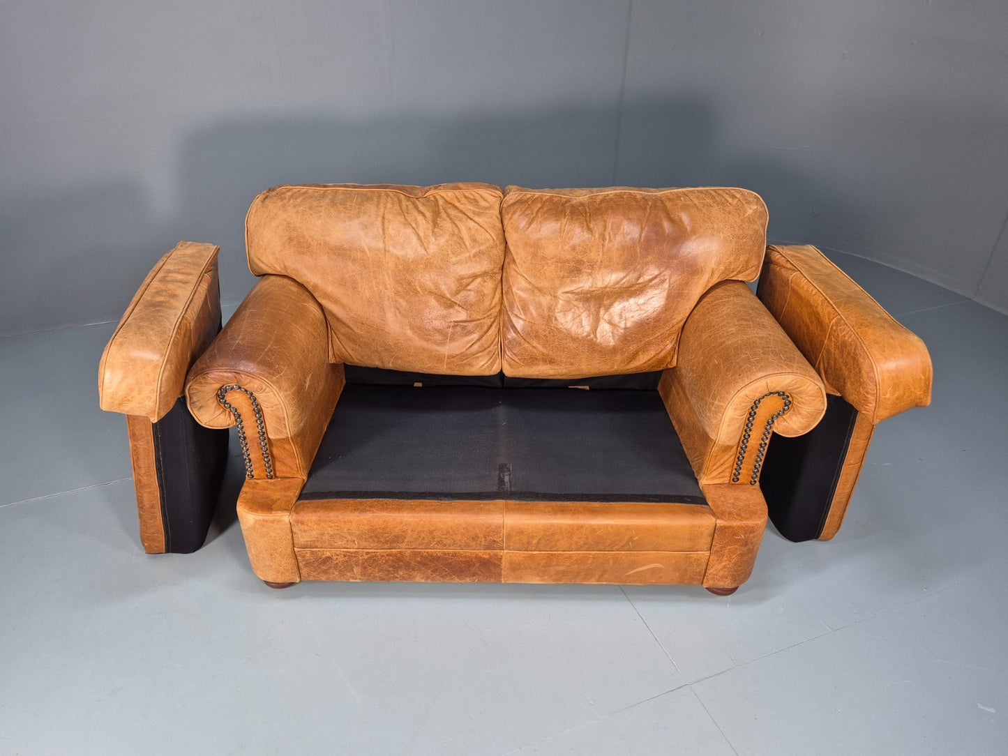 Leather Two Seat Cottage Settee Vintage Danish Quality 1990s  EB10637 M2SS5