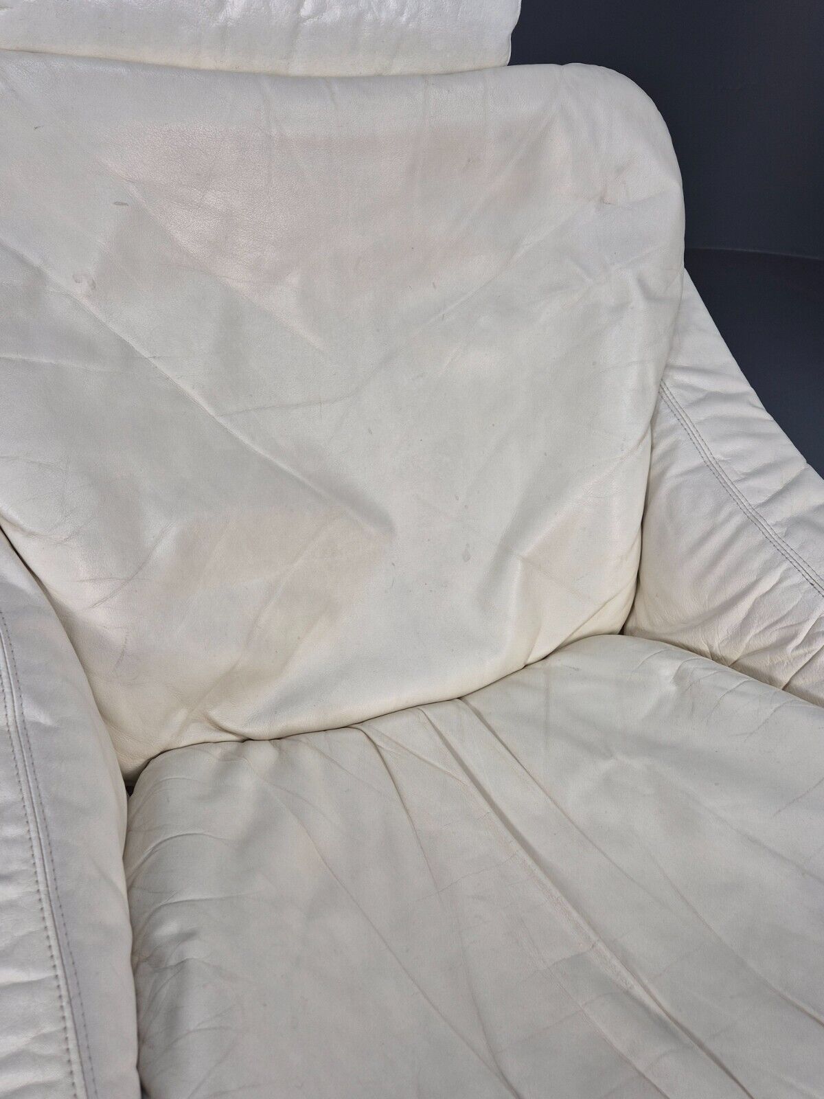 Vintage Swedish Lounge Chair Cream Leather Bentwood Krokken 1970s EB8750 MBEN - UKDK FURNITURE