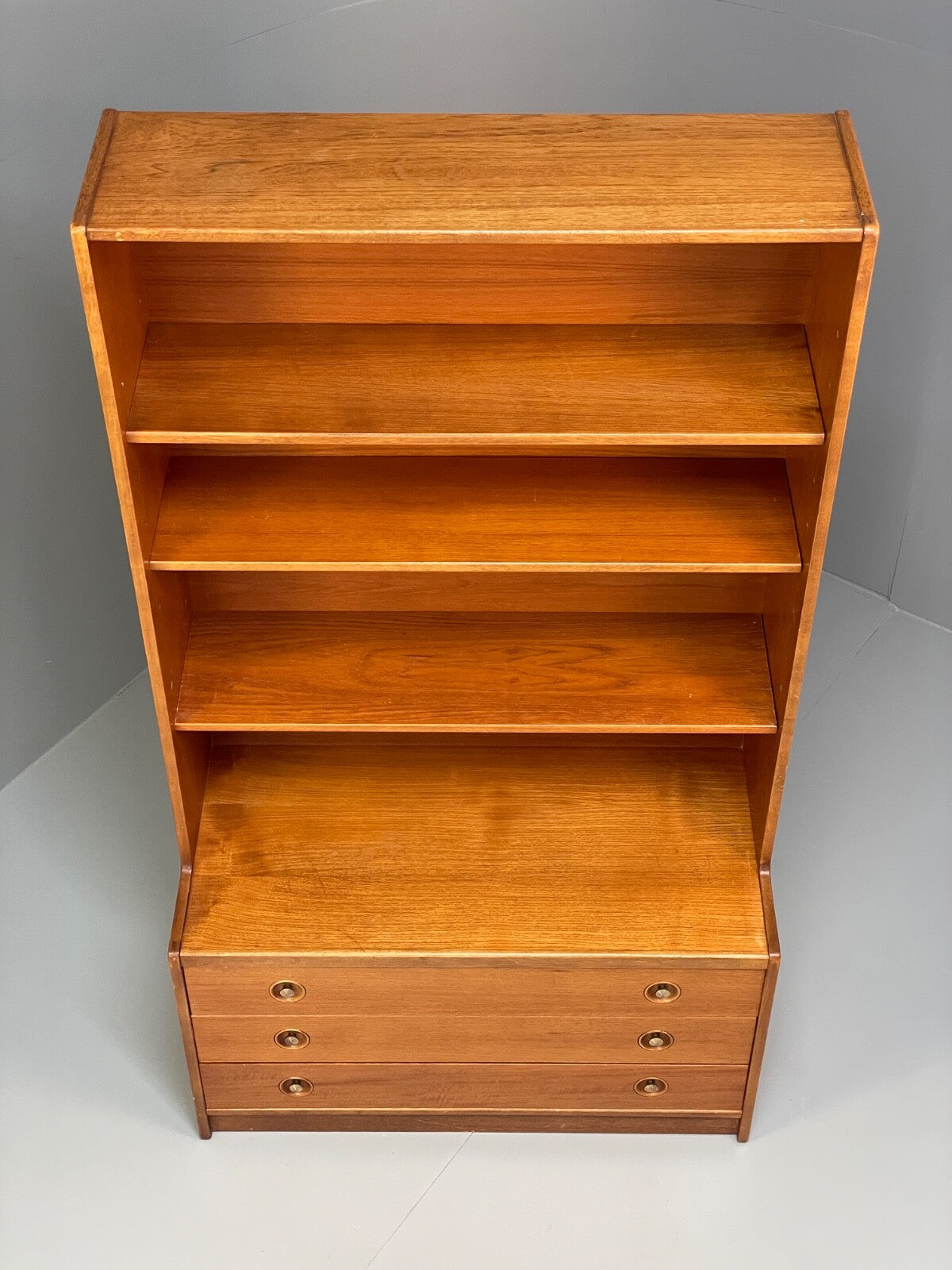 Vintage Teak Wall Unit With Drawers And Shelving 1960s Retro Design EB9739 MWOO - UKDK FURNITURE