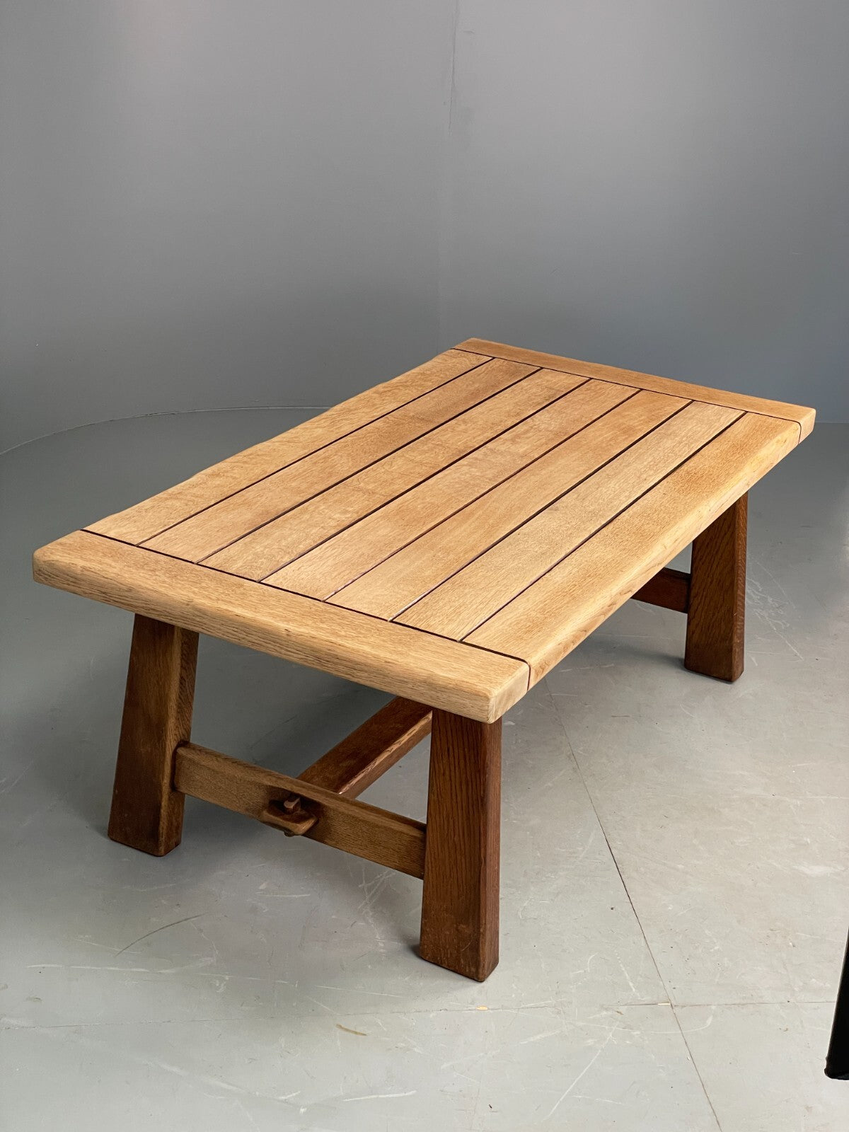 Vintage Scandinavian Large Oak Coffee Table Arts & Crafts Style EB7839 MWOO - UKDK FURNITURE