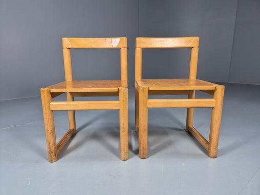 2 Vintage Danish Children Chairs Bech Wood 1960s Retro EB9672 MSTA - UKDK FURNITURE