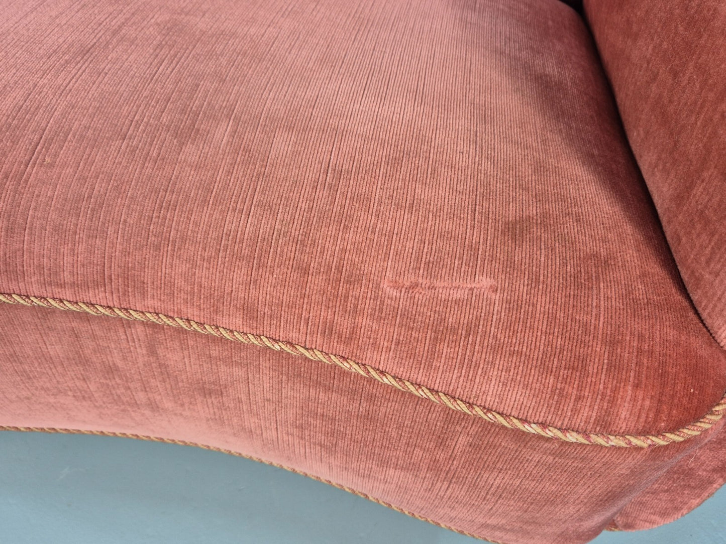 Vintage Danish Art Deco shell back Lounge Chair Pink Velour Bun Feet EB9556 MNOR - UKDK FURNITURE