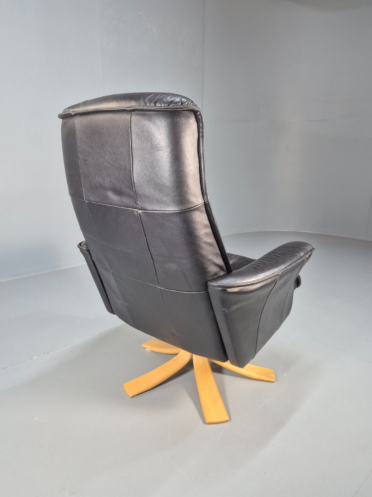 Vintage Danish Swivel and Recline Lounge Chair Bentwood Base 1980s EB9237 MSWI - UKDK FURNITURE