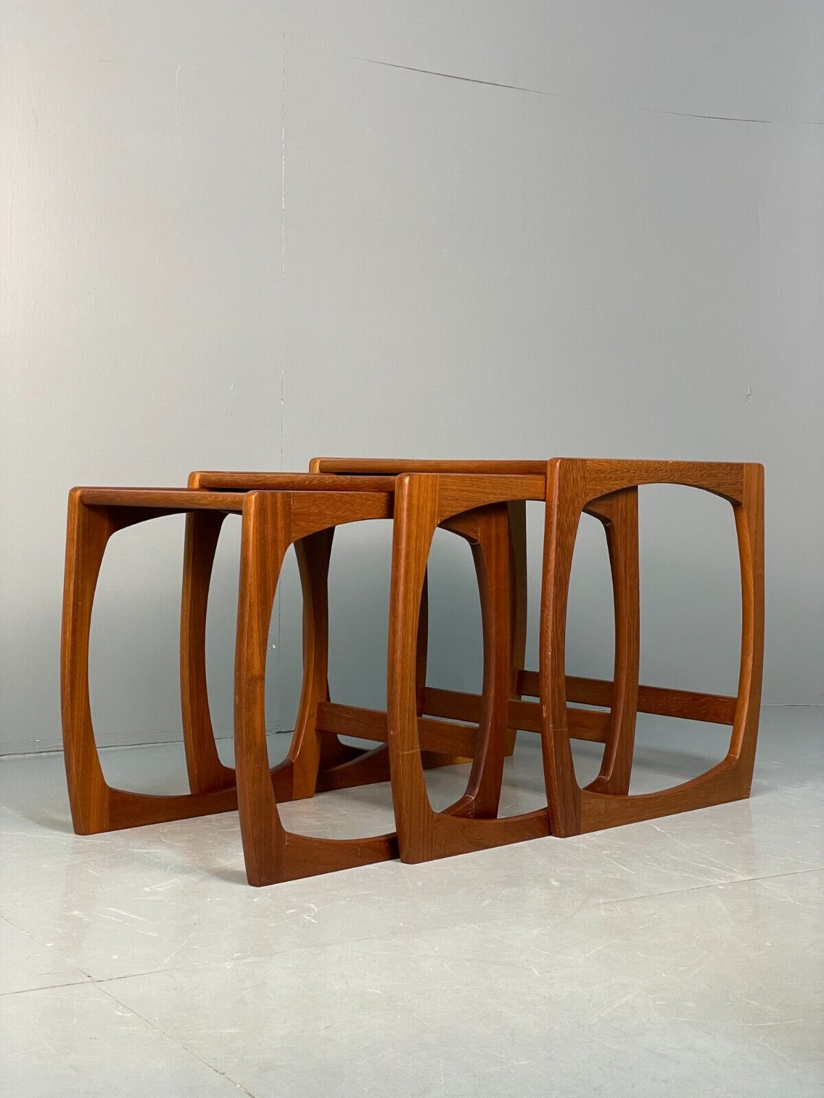 Vintage Teak Nesting Tables Set Of Three Coffee Tables EB8669 MWOO - UKDK FURNITURE