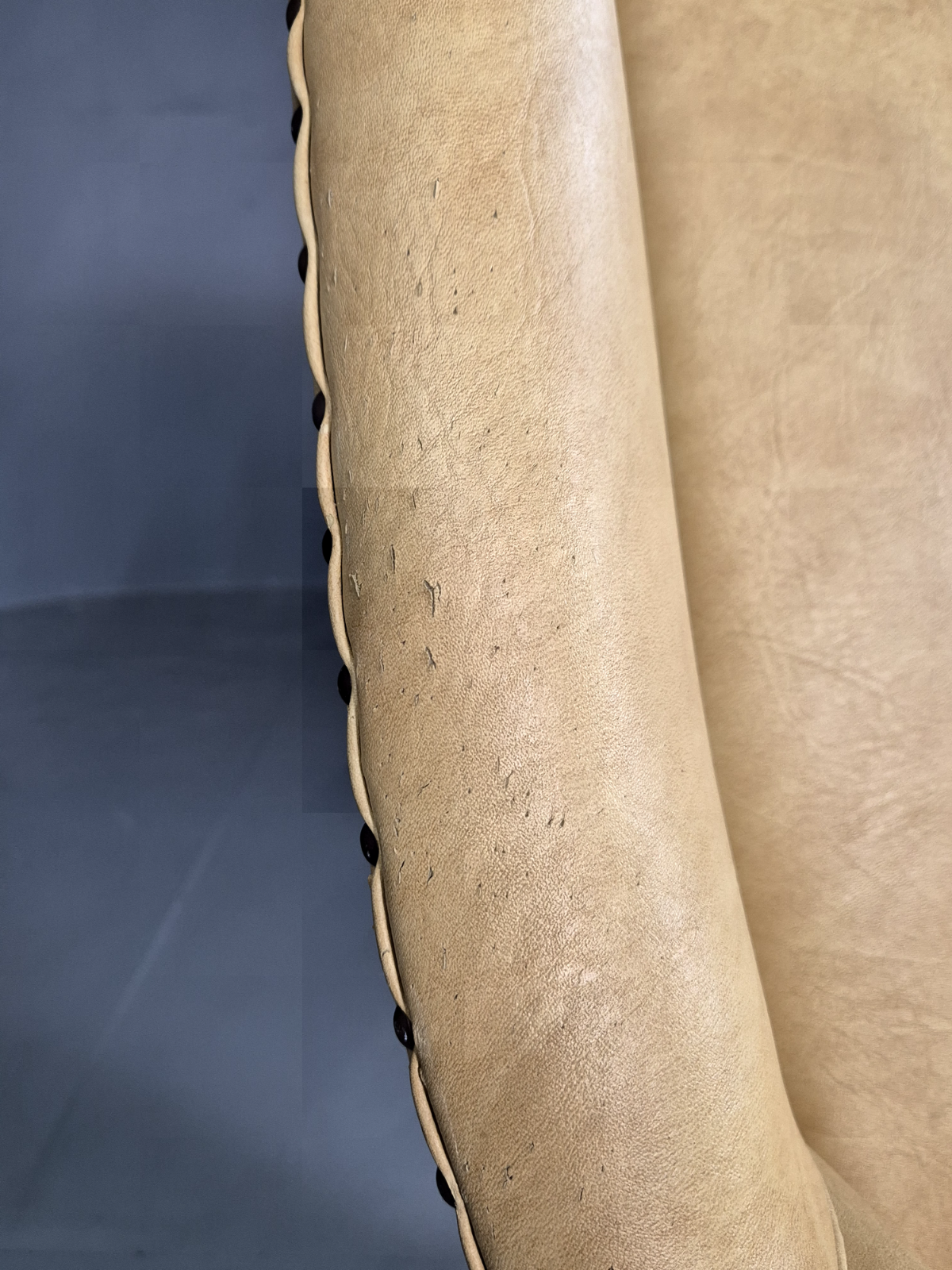 Vintage Wingback Lounge Chair Cream Vinyl Retro MCM 1950s EB6984 MNOR - UKDK FURNITURE